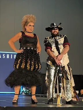 Baddhare Salon's model in their sustainable runway fashion show design at Compassion Through Fashion 2026 using salon's recycled beauty materials